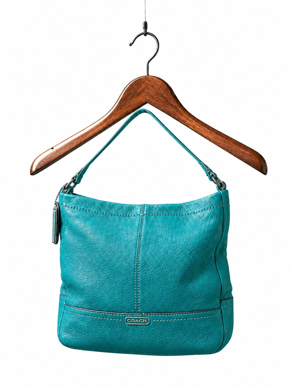 Coach Teal or Turquoise Hobo Convertable Leather Bag